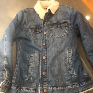 BNWT J. Crew Sherpa-Lined Denim Jacket